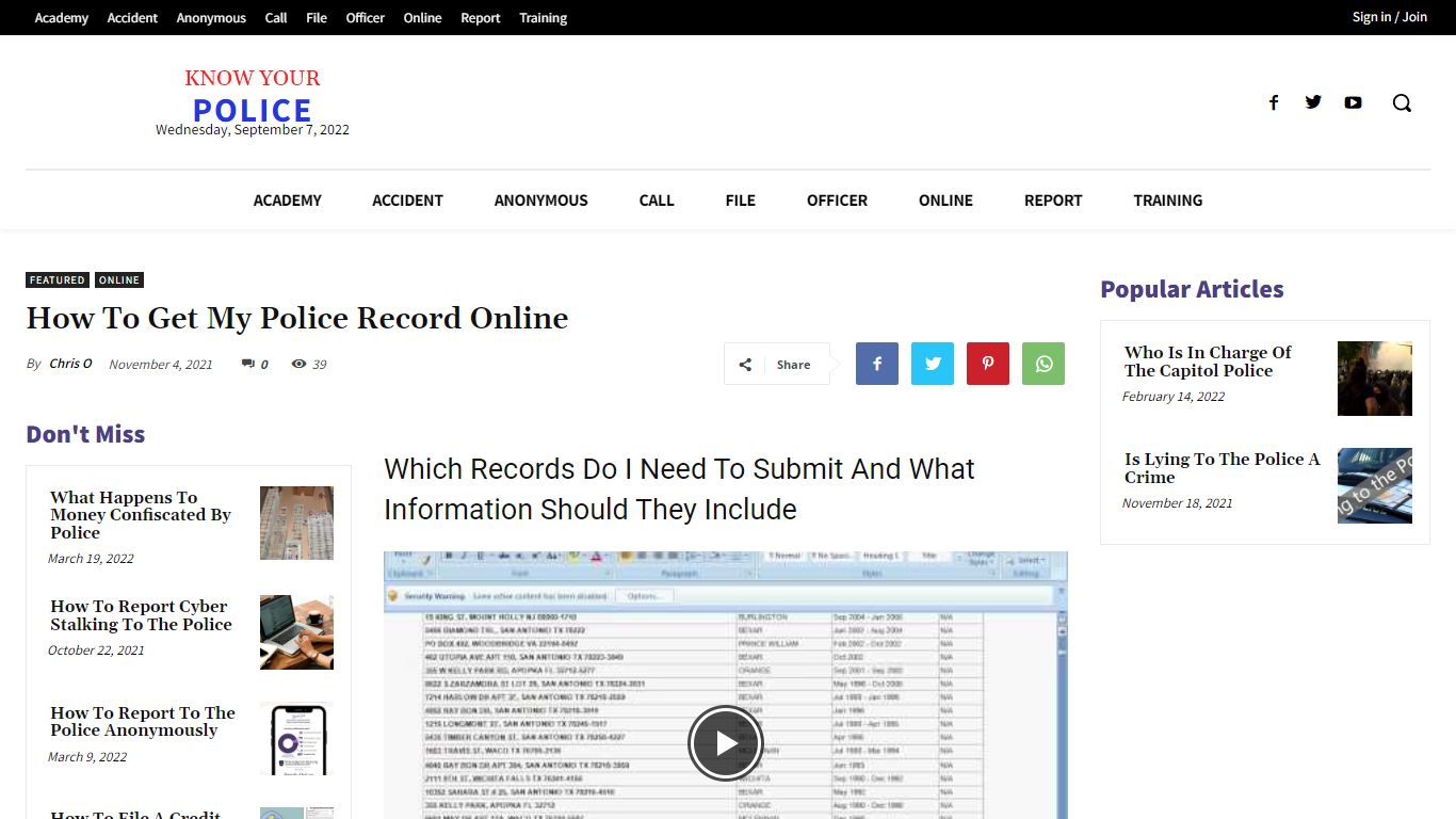How To Get My Police Record Online - KnowYourPolice.net